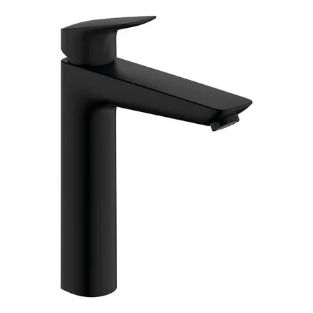 Hansgrohe Logis Смеситель для раковины, высокий, 1 отв, с донным клапаном, цвет: черный матовый