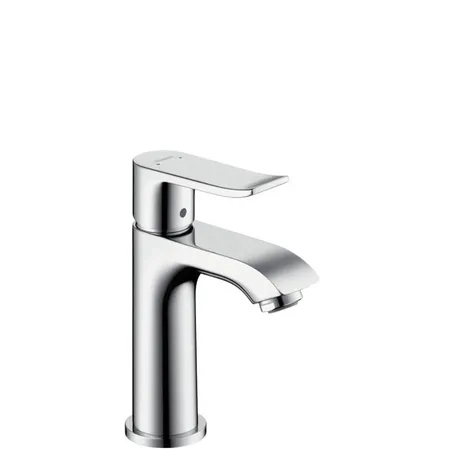 Hansgrohe Metris, Смеситель для раковины, ComfortZone, однорычажный, керамический узел смешивания, крепление рукоятки Boltic, ограничитель температуры воды, расход воды до 5 л/мин, аэратор QuickClean, с донным клапаном, Цвет: Хром