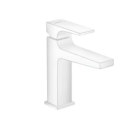 Hansgrohe Metropol Смеситель для раковины 110, на 1 отв, с донным клапаном, излив, цвет: белый матовый