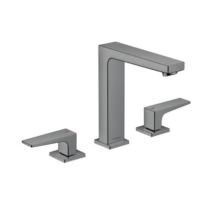 Hansgrohe Metropol Смеситель для раковины 160, на 3 отв, с донным клапаном, излив, цвет: шлифованный черный хром