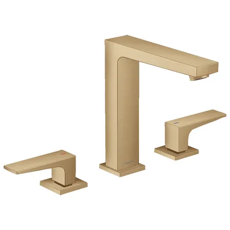 Hansgrohe Metropol Смеситель для раковины, на 3 отв, с донным клапаном, излив:, цвет: шлифованная бронза