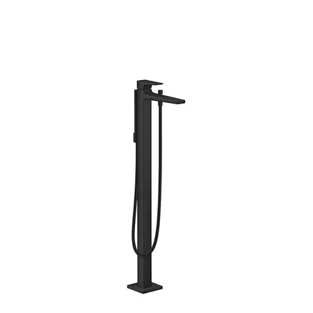 Hansgrohe Metropol Смеситель для ванны, на 1 отв, напольный, с ручным душем, излив, цвет: черный матовый