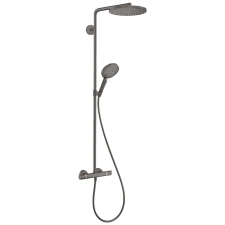 Hansgrohe Raindance Душевая стойка, с термостатом, верхний душ и ручным душем, цвет: шлифованный черный хром