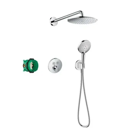 Hansgrohe Raindance S Душевая система, Верхний душ, с термостатическим смесителем, ручным душем и держателем, цвет: хром