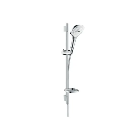 Hansgrohe Raindance Select E Душевой набор: штанга, ручной душ 120, 3jet (Rain, RainAir, WhirlAir), EcoSmart, мыльница, шланг, цвет: белый/хром
