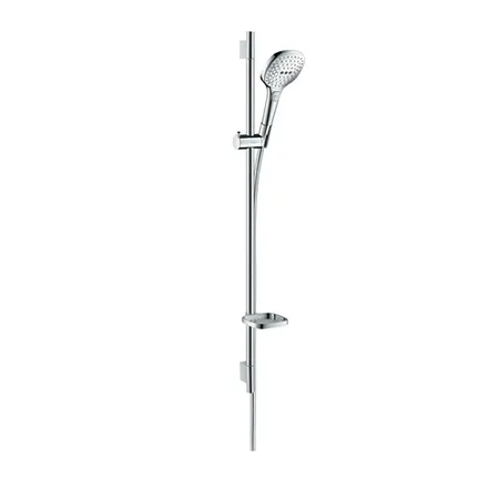 Hansgrohe Raindance Select E Душевой набор: штанга, ручной душ 120, 3jet (Rain, RainAir, WhirlAir), EcoSmart, мыльница, шланг, цвет: белый/хром
