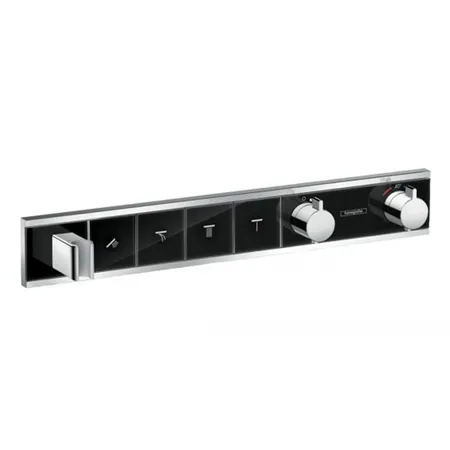 Hansgrohe RainSelect Смеситель для душа, термостатический, 4 источника, СМ, внешняя часть, цвет: черный/белый