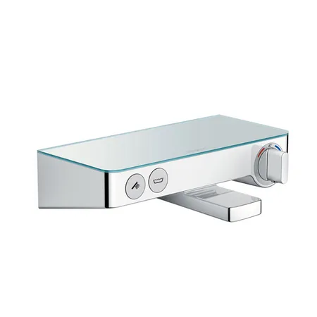 Hansgrohe Ecostat Select Термостат настенный для ванны на 2 источника, с изливом, с полочкой из безопасного стекла, цвет: хром