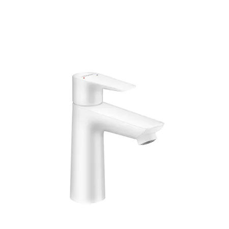 Hansgrohe Talis E Смеситель для раковины 110, на 1 отв, с донным клапаном, излив, цвет: белый матовый