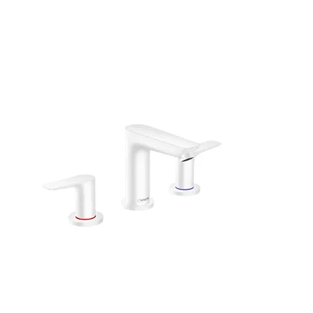Hansgrohe Talis E Смеситель для раковины 150, на 3 отв, с донным клапаном, излив, цвет: белый матовый
