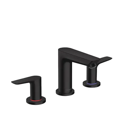 Hansgrohe Talis E Смеситель для раковины 150, на 3 отв, с донным клапаном, излив, цвет: черный матовый