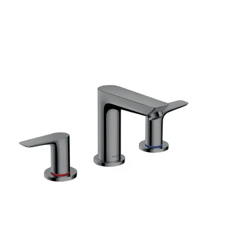Hansgrohe Talis E Смеситель для раковины 150, на 3 отв, с донным клапаном, излив, цвет: шлифованный черный хром