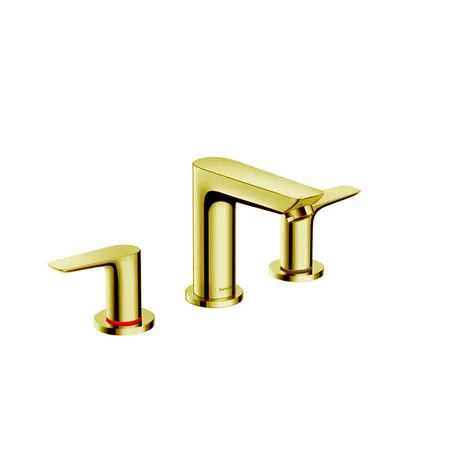 Hansgrohe Talis E Смеситель для раковины 150, на 3 отв, с донным клапаном, излив, цвет: золото