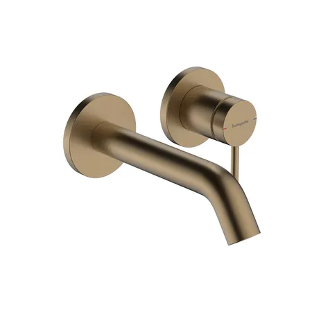 Hansgrohe Tecturis S Смеситель для раковины однорычажный для скрытого монтажа настенный с изливом, цвет: шлифованое бронза