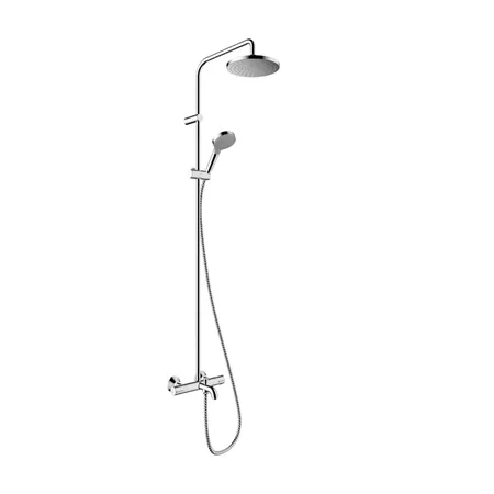 Hansgrohe Vernis Blend Душевая стойка с верхним душем 200 1jet с термостатом для ванны, цвет: хром