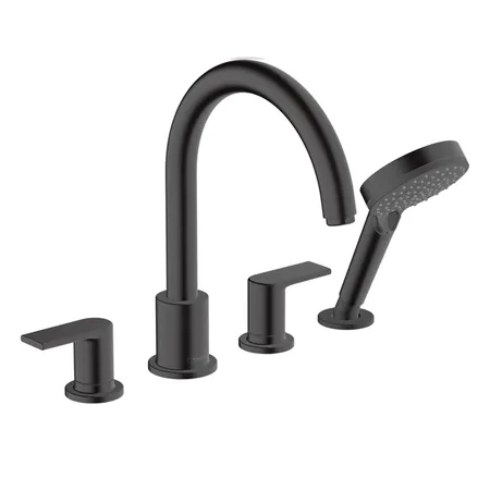 Hansgrohe Vernis Blend Смеситель на край ванны, на 4 отв, цвет: матовый черный