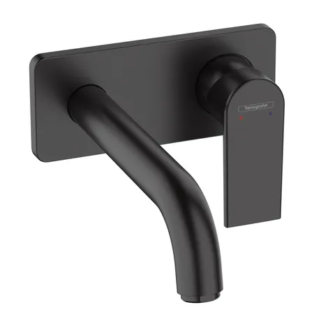 Hansgrohe Vernis Shap Смеситель для раковины, настенный, излив, внешняя часть, цвет: матовый черный