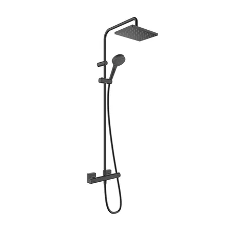 Hansgrohe Vernis Shape Душевая стойка с верхним душем 230 1jet с термостатом, цвет: матовый черный