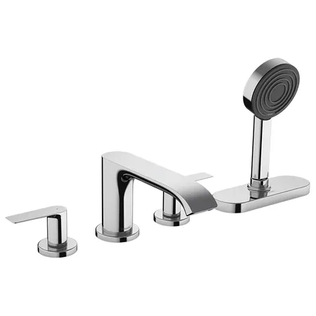 Hansgrohe Vernis Смеситель на борт ванны, на 4 отв, с ручной лейкой, цвет: хром