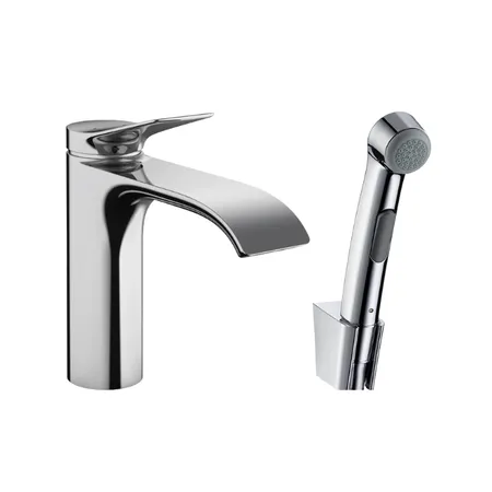 Hansgrohe Vivenis Смеситель для раковины, 1 отв, с набором для биде и со шлангом, цвет: хром