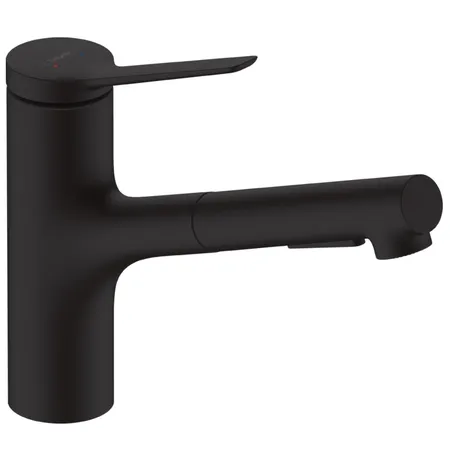 Hansgrohe Zesis M33 Смеситель для кухни, 1 отв, с вытяжным душем, цвет: черный матовый