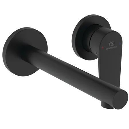 Ideal Standard Ceralife O Смеситель для раковины, настенный, излив:, без донного клапана, для монтажа с A1313NU цвет: чёрный матовый