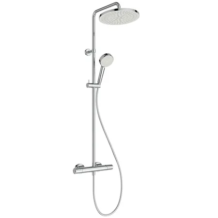 Ideal Standard Ceratherm T25 Душевая стойка, с термостатическим смесителем, ручным душем и шлангом, корпус Coolbody, руч. душ: 2 режима, верх. душ:, цвет: хром