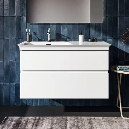 Ideal Standard Finesse Тумба с раковиной, подвесная, SX, 2 ящика, 1 отв, цвет: белый матовый