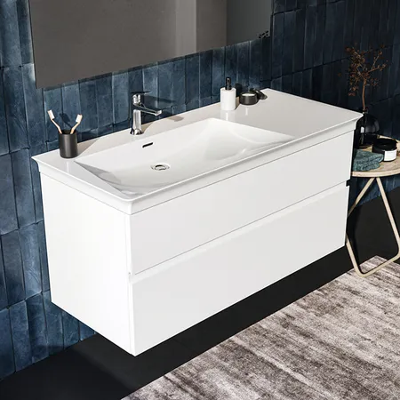 Ideal Standard Finesse Тумба с раковиной, подвесная, SX, 2 ящика, 1 отв, цвет: белый матовый
