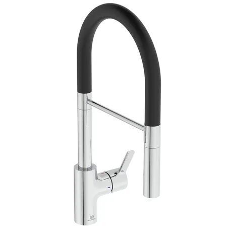 Ideal Standard Gusto Смеситель для кухни, на 1 отв, с высоким трубчатым вытяжным изливом R-типа, цвет: хром