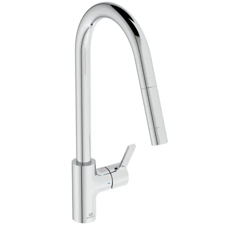 Ideal Standard Gusto Смеситель для кухни, на 1 отв, с высоким трубчатым вытяжным изливом R-типа, цвет: хром