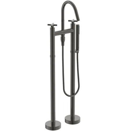 Ideal Standard Joy Neo Cмеситель для ванны, напольный, с ручным душем, шланг:, цвет: PVD Magnetic Grey