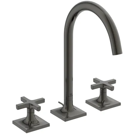 Ideal Standard Joy Neo Смеситель для раковины, на 3 отв, с донным клапаном, цвет: PVD Magnetic Grey
