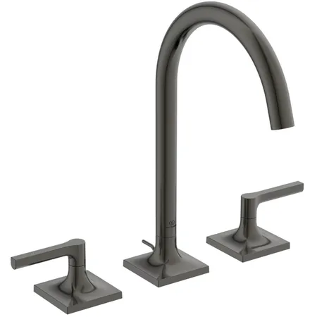 Ideal Standard Joy Neo Смеситель для раковины, на 3 отв, с донным клапаном, цвет: PVD Magnetic Grey