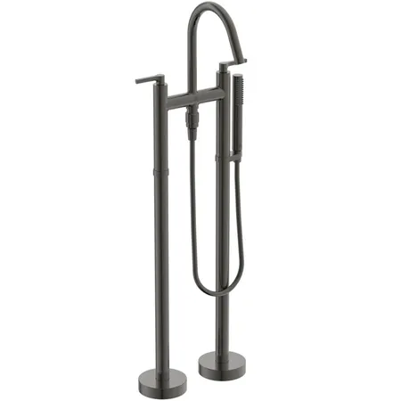 Ideal Standard Joy Neo Смеситель для ванны, напольный, с душевым набором, шлангом IDEALFLEX®, цвет: PVD Magnetic Grey