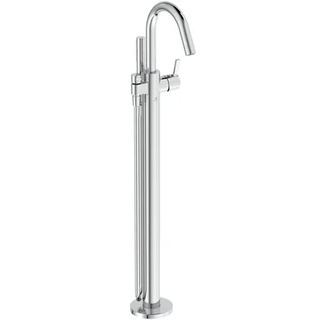 Ideal Standard Joy Смеситель для ванны, напольный, с ручным душем Stick, шланг для душа Idealflex, для монтажа с A6133NU, цвет: хром