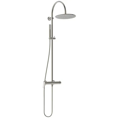 Ideal Standard La Dolce Vita Душевая система, с настенным смесителем для душа, верхний душ, душевая лейка Stick, шланг Idealflex, цвет: PVD Silver Storm (Серебряный Шторм)
