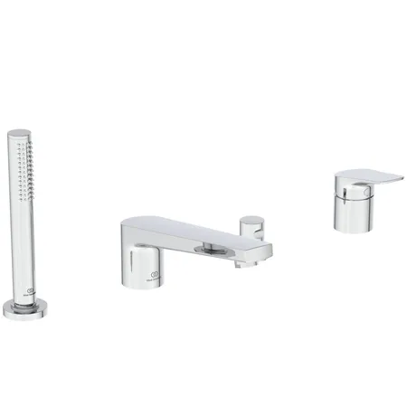 Ideal Standard La Dolce Vita Смеситель для ванны, на 4 отв, с ручным душем, шланго для душа, цвет: хром