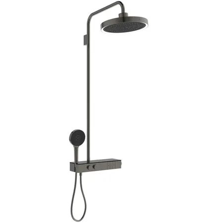 Ideal Standard Solos Душевая система, с термостатическим смесителем для душа, держатель для лейки, верхний душ, ручная душевая лейка, шланг, цвет: PVD Magnetic Grey (Магнит)