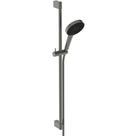 Ideal Standard Solos Душевой гарнитур со штангой, Металлическая штанга и держатель ручного, 3-функциональный (Rain, Silkrain, Active) ручной душ, шланг, цвет: PVD Magnetic Grey