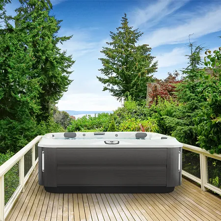 Jacuzzi J375 Минибассейн, уф+озон, теплоизоляция, подсветка, Bluewave, 3кВТ, цвет Platinum, внешняя панель Smoked Ebony