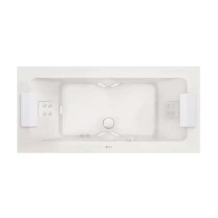 Jacuzzi Sharp Double Ванна, гидромассажная, Rainbow&Clean System, со смесителем, цвет: белый