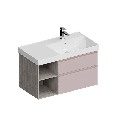 Kerama Marazzi Cubo Тумба подвесная, правая, цвет: мальва матовая