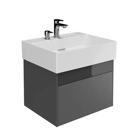 Kerama Marazzi Logica Тумба подвесная, 2 ящика, цвет: стальной серый