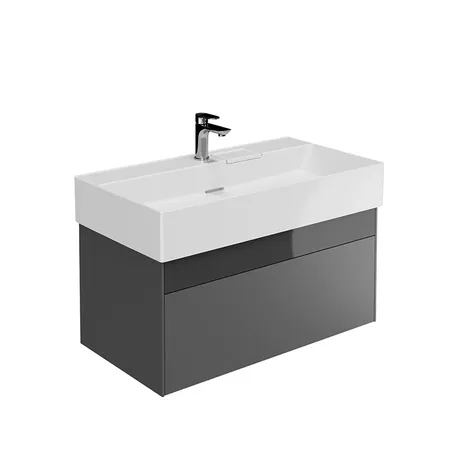 Kerama Marazzi Logica Тумба подвесная, 2 ящика, цвет: стальной серый