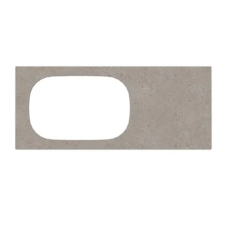 Kerama Marazzi Magica Столешница из керамогранита для встраиваемых раковин сверху Риккарди, без отв, цвет: серый матовый