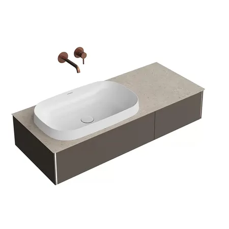 Kerama Marazzi Magica Тумба подвесная, 2 ящика, цвет: вечерний серый матовый