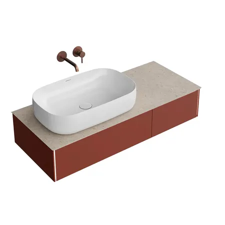 Kerama Marazzi Magica Тумба подвесная, 2 ящика, цвет: венецианский красный матовый