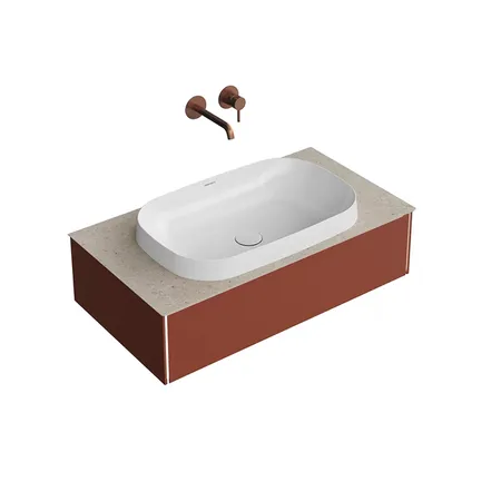 Kerama Marazzi Magica Тумба подвесная, 1 ящик, цвет: венецианский красный матовый