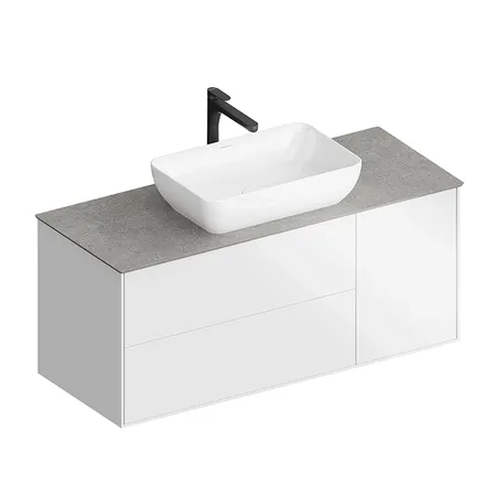 Kerama Marazzi PLAZA Modern Тумба подвесная, 3 ящика, цвет: белый / дуб виченце